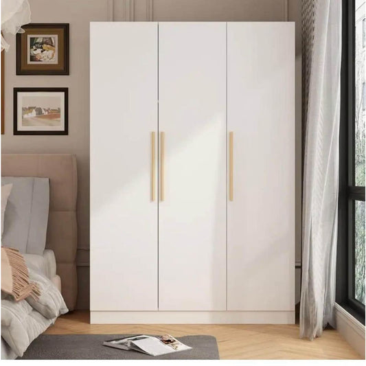 FUFU&GAGA
White 3-Door Armoires Wardrobe with Hanging Rod and Storage Shelves (70.8 in. H x 46.6 in.